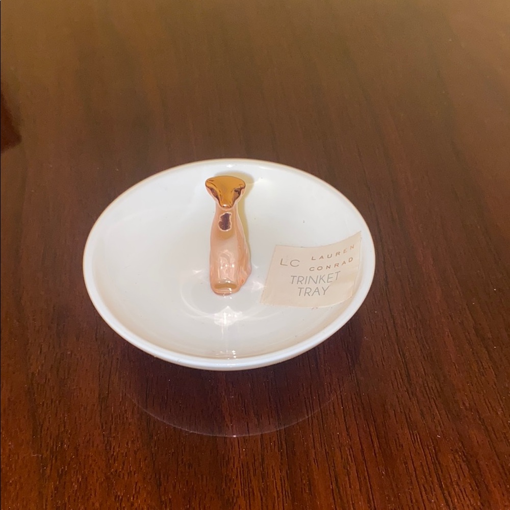 LC Lauren Conrad White and Gold Trinket Tray